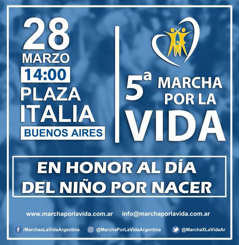 Agendalo: 28 de marzo 2020 - ¡Marcha por la Vida!
