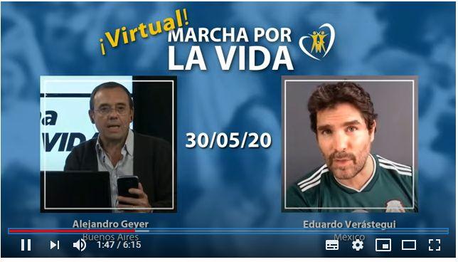 Momentos de la 1ª Marcha Virtual por la Vida: Eduardo Verástegui
