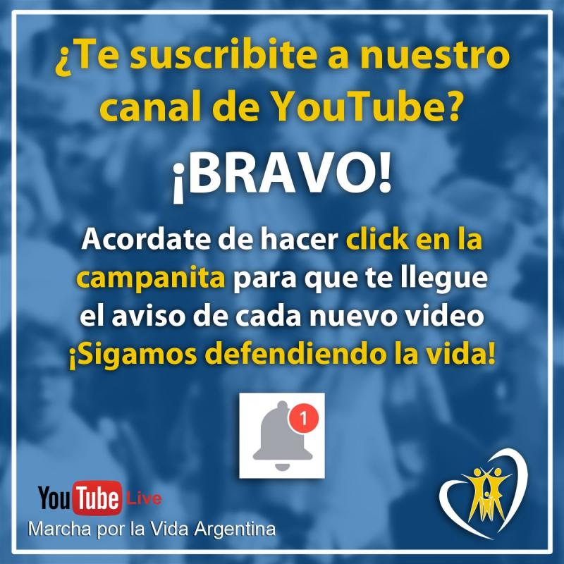 ¡¡Suscribite al canal de Marcha por la vida!!