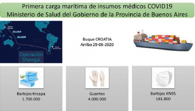 Operación Shangai: llegó el primero de 5 barcos con millones de insumos para la Pcia. de Bs. As.