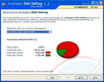 Auslogics disk defrag