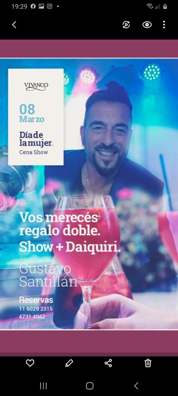 SHOW GUSTAVO SANTILLAN LUNES 8 MARZO EN ¨VIVANCO¨