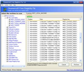 Repara entradas inválidas o erróneas del registro de windows