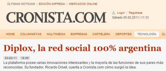 Cronista.com: Diplox, la red social 100% argentina