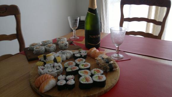 ...finalizó el curso de sushi...