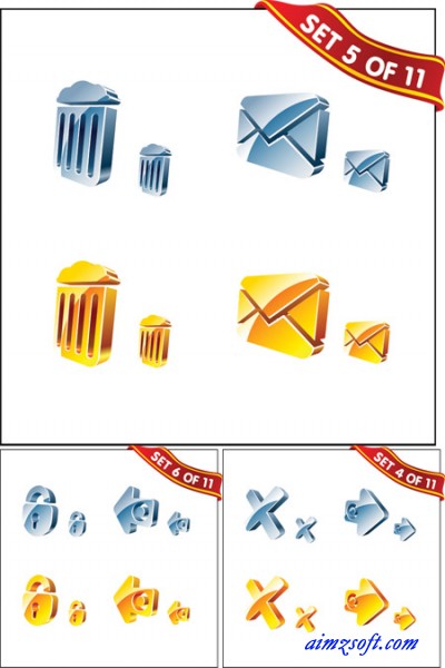 Pack de Iconos en 3D en formato EPS 