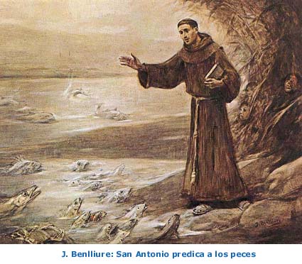 Cómo San Antonio predicó a los peces, y por este milagro convirtió a los herejes