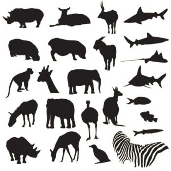 Siluetas vectoriales de animales