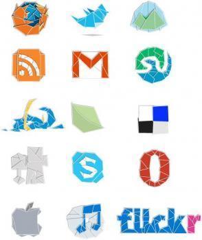 Web 2.0. origami icons