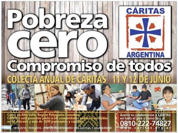 Colecta Anual de Cáritas; Pobreza Cero del 11 al 12 de Junio