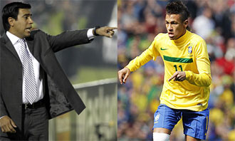 Farias y Neymar -  Indignado: el técnico de Venezuela casi se pelea con Neymar.