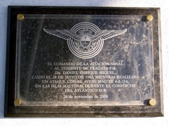 Homenaje al héroe de Malvinas Daniel Miguel
