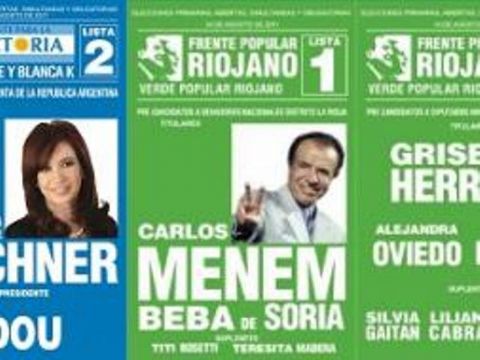 La boleta de Menem y Cristina, una imagen y muchas dudas.
