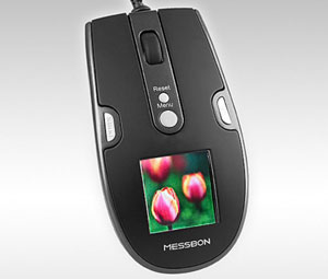 Mouse USB con marco de fotos digital.