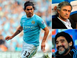 Mourinho y Maradona pelean para quedarse con Tevez.