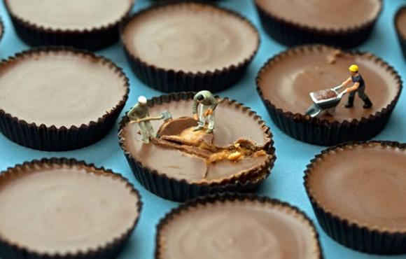 Escenas en miniaturas de alimentos