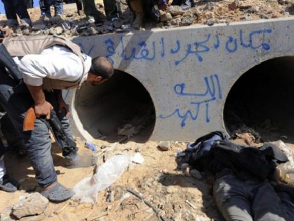 Este era el escondite del dictador libio.