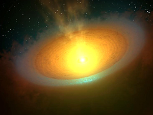 Hallan un disco de formación de planetas con agua para miles de océanos.