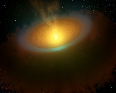 Herschel detecta abundante agua en un disco de formación planetaria