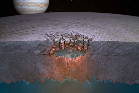 Encuentran agua líquida en una luna de Júpiter